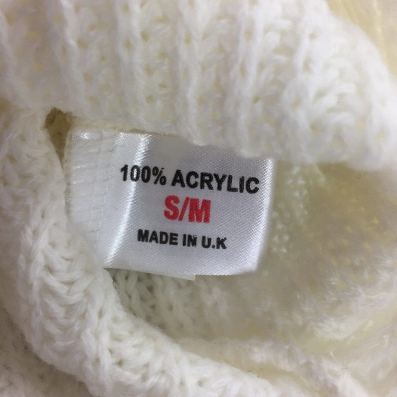 NWT Missguided Chunky Knit Side Slit Sweater S/M Womens Cream Ivory Oversized - Picture 4 of 8